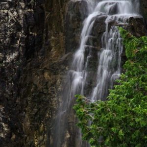 The water of the Beaver River tumbles over the Niagara Escarpment at Eugenia Falls.