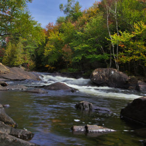 It's a beautiful fall day by the river in Oxtongue Rapids Park.